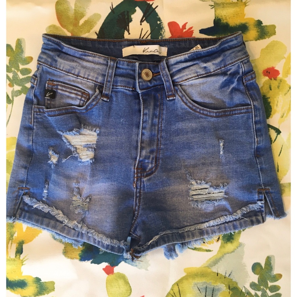 Kancan Distressed High Rise Shorts